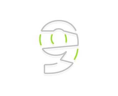 9 numaralı ekoloji logosu. Biyolojik posterler için vektör yazı tipi, spa amblemi, vegan, bitkisel ve botanik kartları vs..    