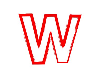 W vector letter horror bloody, scary. Insane Fear brutal, scream font. Wicked night theme style design