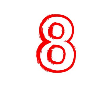 8 vektör numarası korkunç, korkunç. Çılgın korku vahşi, çığlık yazı tipi. Acayip gece teması tasarımı