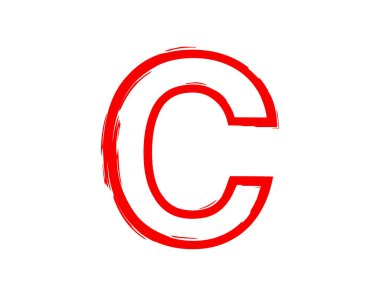 C vector letter horror bloody, scary. Insane Fear brutal, scream font. Wicked night theme style design