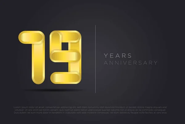 Years Anniversary Golden Desing — Vettoriale Stock