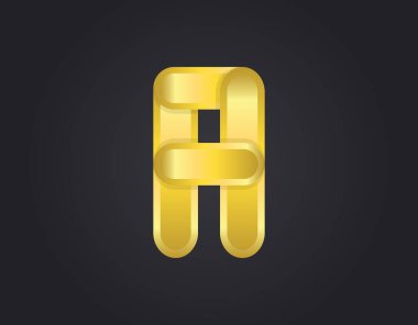 A number logo, modern and elegant golden design. Vector illustration   