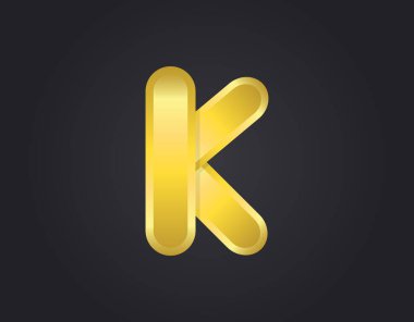 K number logo, modern and elegant golden design. Vector illustration