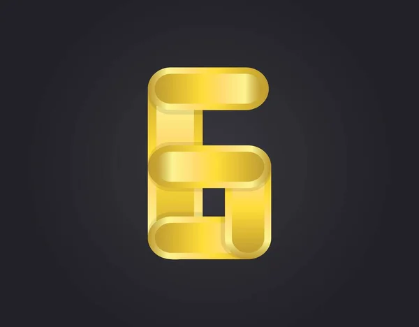 Number Logo Modern Elegant Golden Design Vector Illustration — Archivo Imágenes Vectoriales