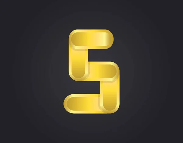 Number Logo Modern Elegant Golden Design Vector Illustration — Image vectorielle