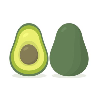 Dilimlenmiş meyve ikonu ile Avokado gerçekçi