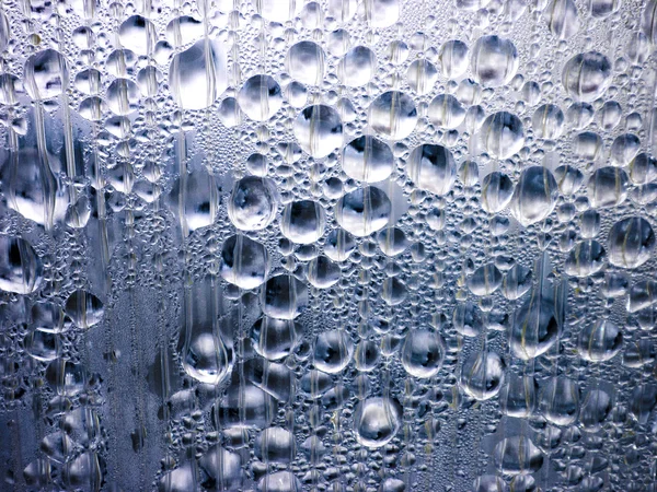 Gotas de água em vidro — Fotografia de Stock