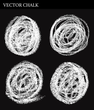 Çizilmiş vektör tebeşir Circle kare el