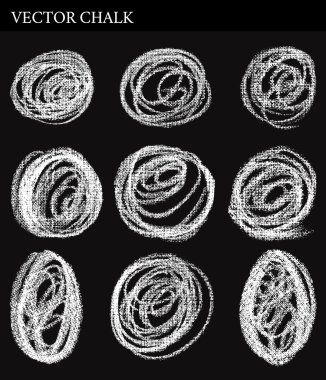 Çizilmiş vektör tebeşir Circle kare el