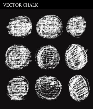 Çizilmiş vektör tebeşir Circle kare el