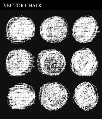 Çizilmiş vektör tebeşir Circle kare el