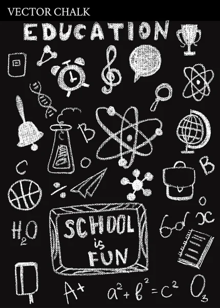Tiza dibujada a mano de vuelta a la escuela Doodles . — Archivo Imágenes Vectoriales