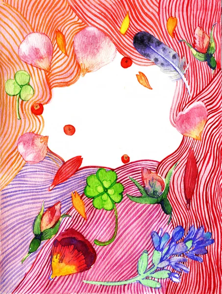 Invitation floral card in watercolor design — Stock Photo, Image