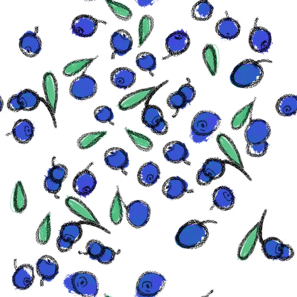 Illustration med blåbär — Stockfoto