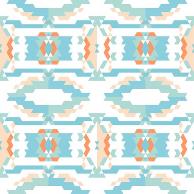 Aztek kabile Dikişsiz gök mavisi desen