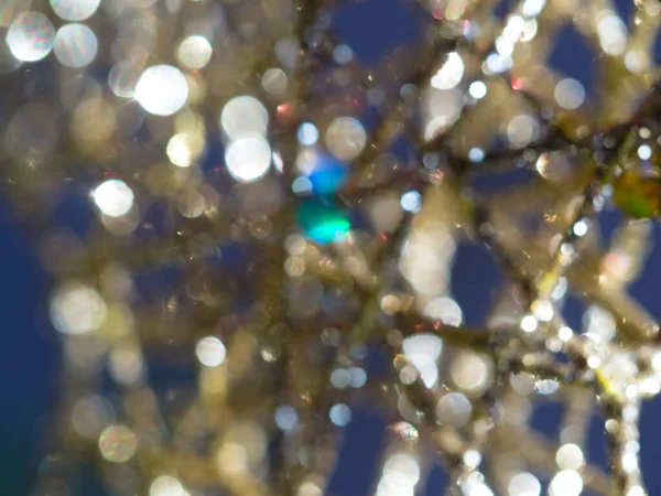 Abstract Background Defocused Golden Net Bokeh Lights Beautiful Festive Backdrop — Stock Photo, Image