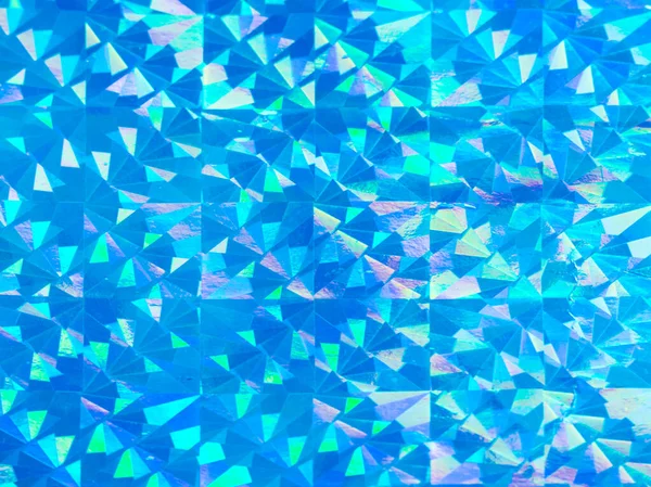 Holographische Bunte Eiskalte Blaue Lichter Festlichen Hintergrund Abstrakte Geometrische Muster — Stockfoto
