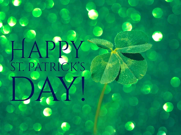 Feliz Día San Patricio Cita Motivación Inspiradora Verde Fresco Con —  Fotos de Stock