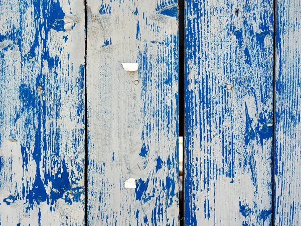 Pranchas Madeira Rasgadas Com Textura Tinta Velha Cor Azul Rachada — Fotografia de Stock