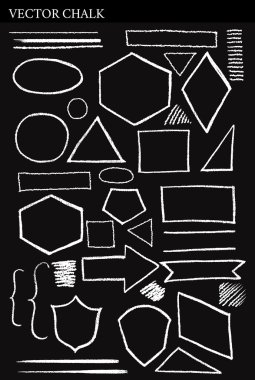 Vektör tebeşir şekiller Grunge tasarım unsurları ayarla