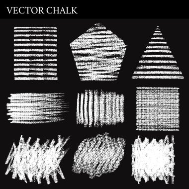 Vektör tebeşir şekiller Grunge tasarım unsurları ayarla