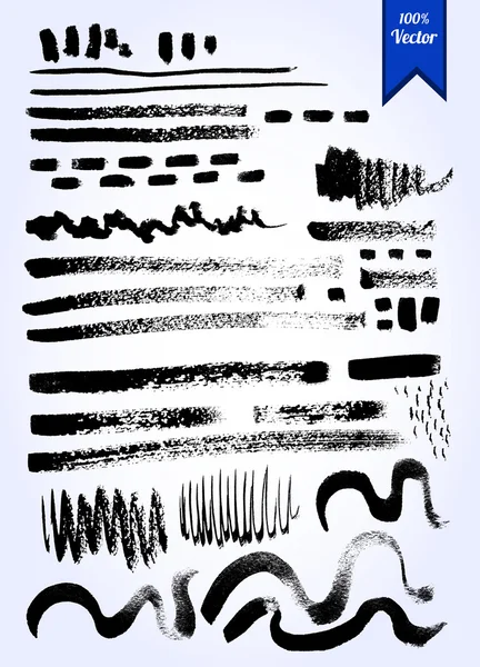 Vector set of grunge watercolor brush strokes — Stock Vector