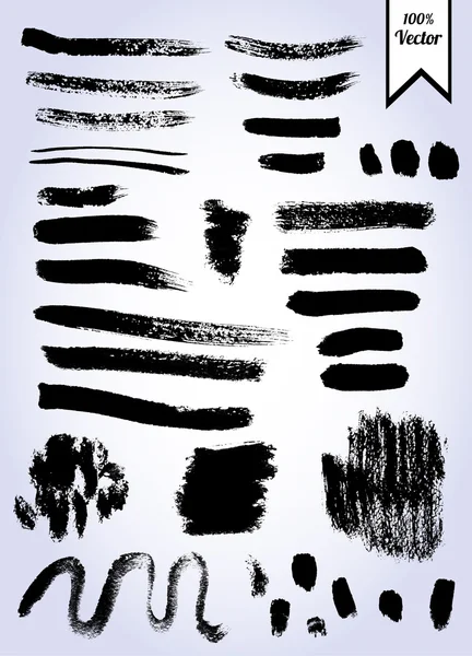 Vector set of grunge watercolor brush strokes — Stock Vector