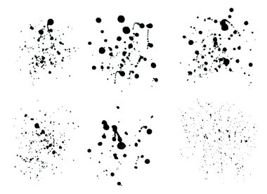 Siyah mürekkep sprey damla beyaz arka plan üzerinde izole.
