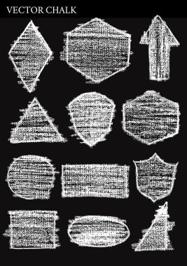 Vektör tebeşir şekiller Grunge tasarım unsurları ayarla