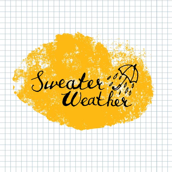 Pull Calligraphie de lettrage météo — Image vectorielle