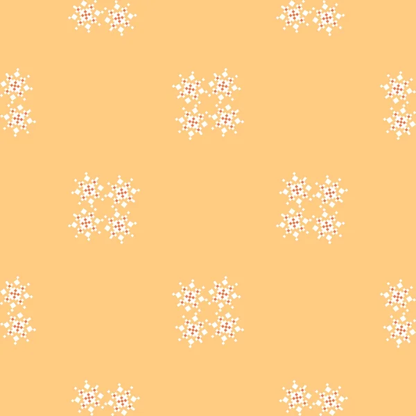 Buttercream patrón geométrico simple de color con copos de nieve — Vector de stock