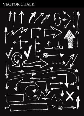 Çizilmiş vektör tebeşir okları el.