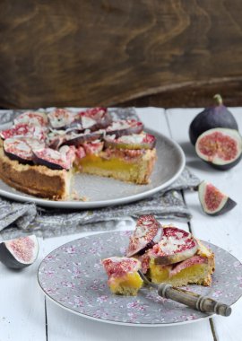 taze mavi incir lezzetli kek yakından görmek