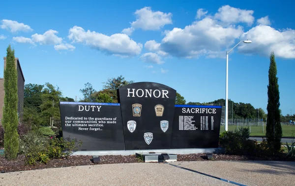 Wilmington, Carolina del Norte, 26 de agosto de 2014: Wilmington Police Department Memorial Wall Imagen de archivo