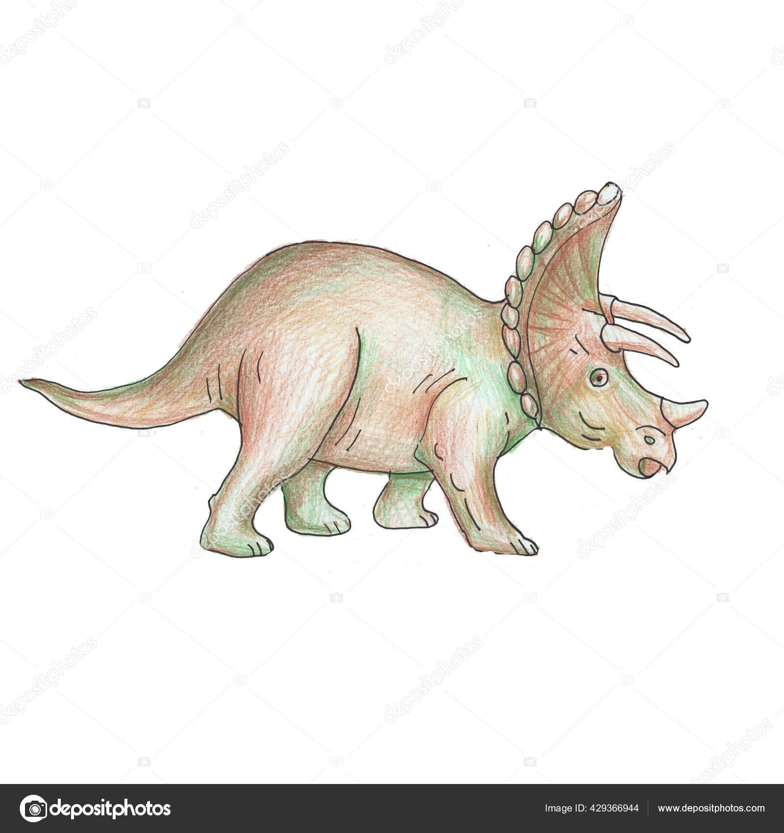 Контур динозавра Трицератопса
