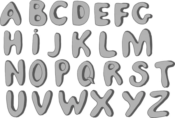 Alphabet Anglais Est Mignon Lettrescoloriage Des Enfants Illustration Graphique Dessinée — Image vectorielle