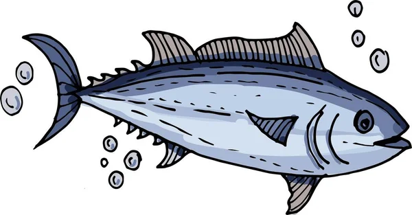 Mořská Strava Ryby Tuňák Platýs Korýši Krabi Lahůdky Grafická Ilustrace — Stockový vektor