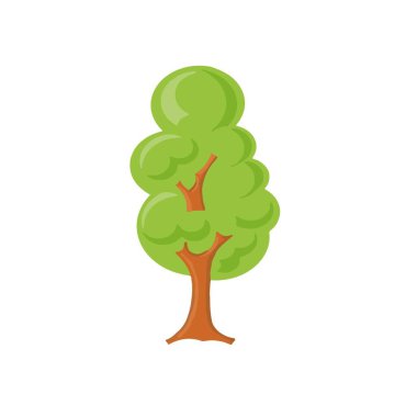 Yazın yeşil ağaçların Seth koleksiyonu. Beyaz arka planda farklı ağaçlar. Doğayı şekillendirme.