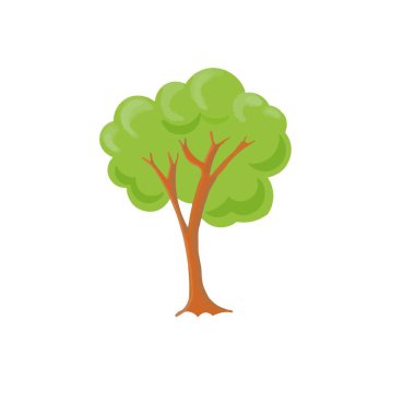 Yazın yeşil ağaçların Seth koleksiyonu. Beyaz arka planda farklı ağaçlar. Doğayı şekillendirme.