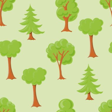 Yazın yeşil ağaçların Seth koleksiyonu. Beyaz arka planda farklı ağaçlar. Doğayı şekillendirme.