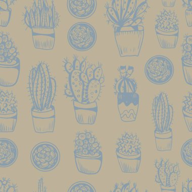 Cacti scandinavian stili grafik vektör illüstrasyon el çizimi karalama çizimi babasız. Tekstil baskısı kağıt doğa kapalı kaplar Meksiko egzotik sularda bitkiler. Boho hugo klasiği
