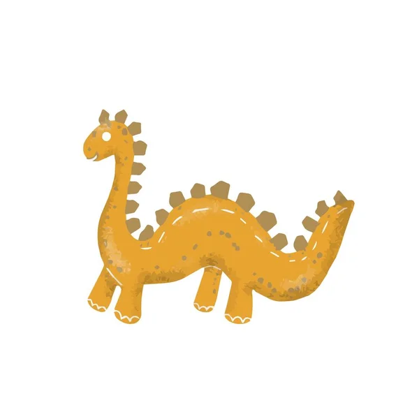 Dinossauros Conjunto Imagens Infantis Ilustração Mão Desenhada Impressão Bonito Animais —  Vetores de Stock