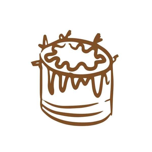 Pâtisseries Gâteaux Cupcakes Vectoriel Graphiques Gravure Croquis Image Dessinée Main — Image vectorielle