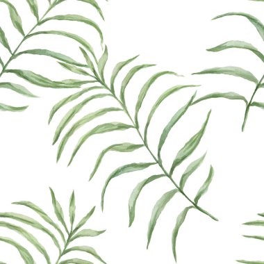 Geriye tropikal orman suluboya el çizimleri bırakır. Tekstil paternlerini beyaz arka plan yaban hayatına ayrı olarak yerleştir