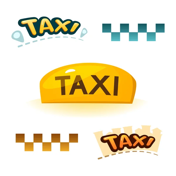 Panneau lumineux jaune de taxi — Image vectorielle