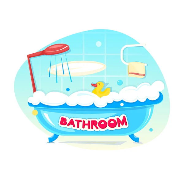 Bathroom concept design — Stock Vector