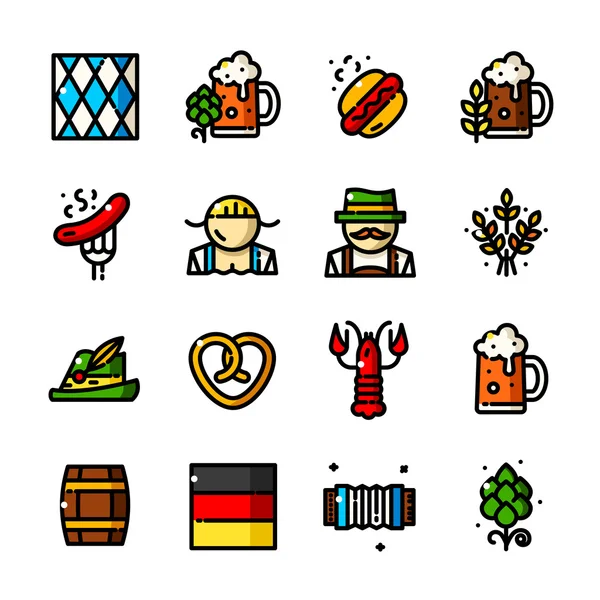 Oktoberfest icons set — Stockový vektor