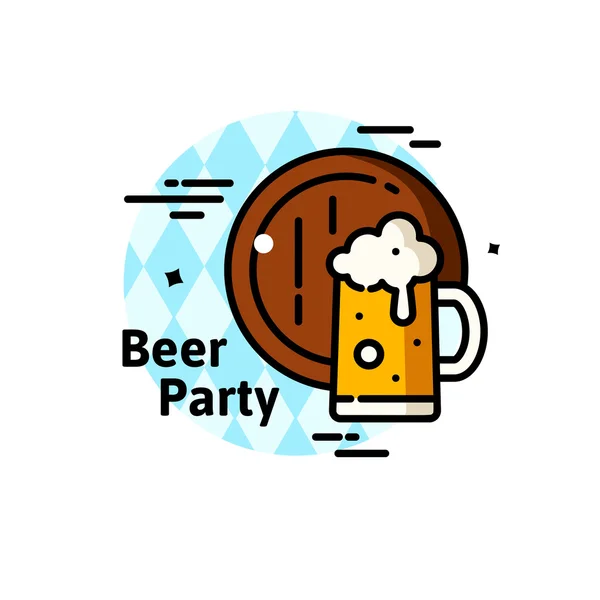Oktoberfest ikona s džbánek piva — Stockový vektor