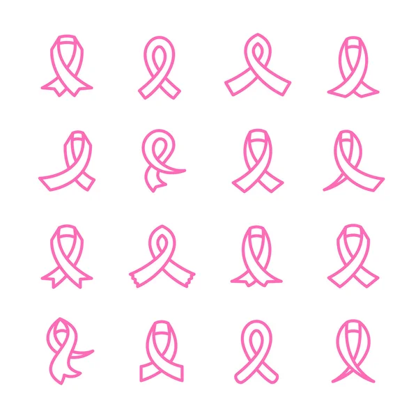Conjunto de iconos de cinta rosa — Archivo Imágenes Vectoriales