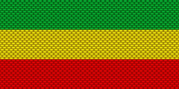 Rasta Fondo Rastafari Horizontal Bandera Realista Textura Punto Efecto Ilustración — Archivo Imágenes Vectoriales